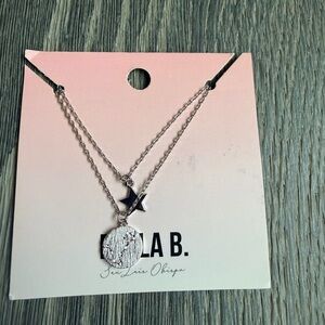Pisces Double Layer Zodiac Constellation Necklace in Silver